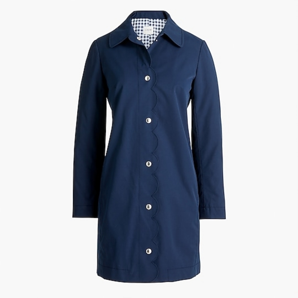 J.Crew Factory Scalloped Mac Coat sz 8 NWT